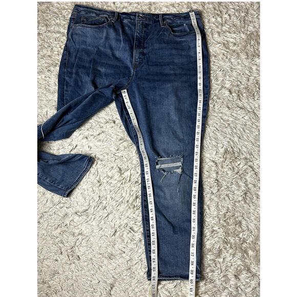 Good American Good Legs High Rise Ripped Skinny Crop Jeans in Blue261 Wm Sz 24 - Picture 4 of 11